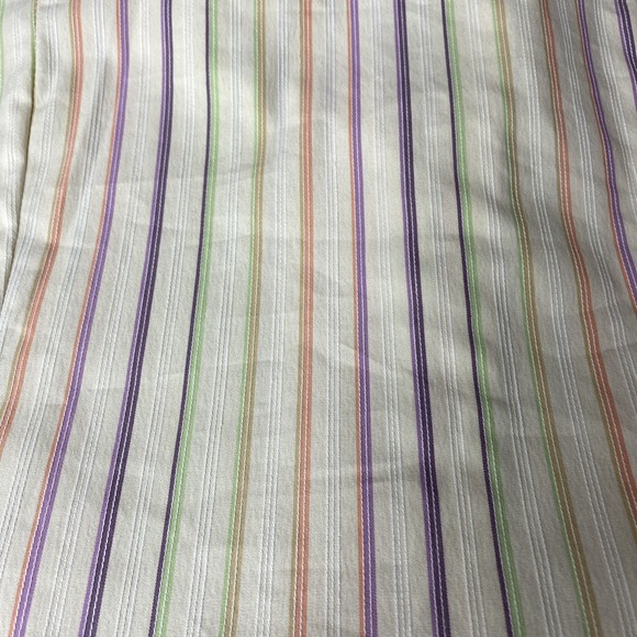 George Stretch Whipped Cream Colorful Pin-stripe Button Up Women's L 3/4 Sleeve - Picture 9 of 16